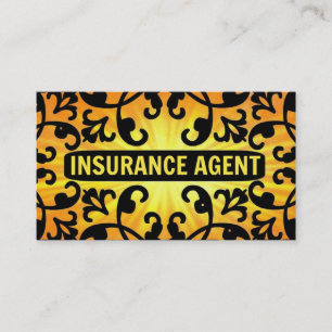 Agent d'assurance Sunshine Damask Carte de visite