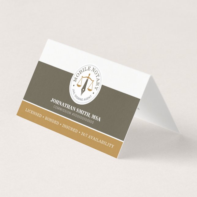 Agent de signature juridique mobile Ligne Khaki Or (Front)