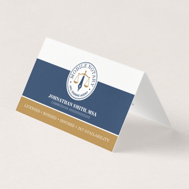 Agent de signature juridique mobile Ligne Navy Or  (Front)