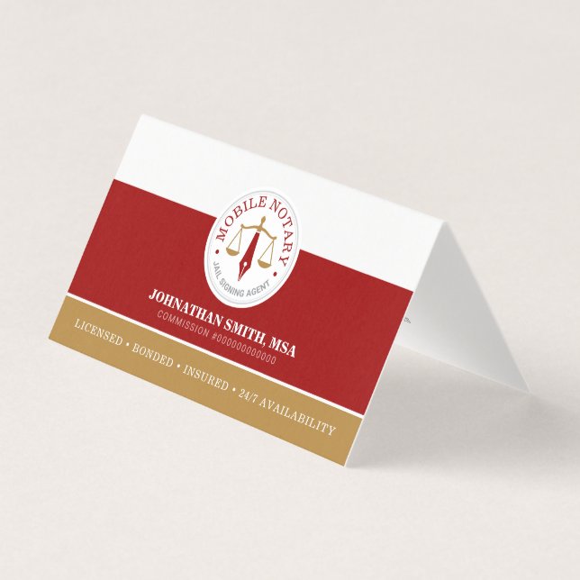 Agent de signature juridique mobile Ligne Rouge Or (Front)