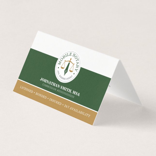 Agent de signature juridique mobile Ligne verte or (Front)