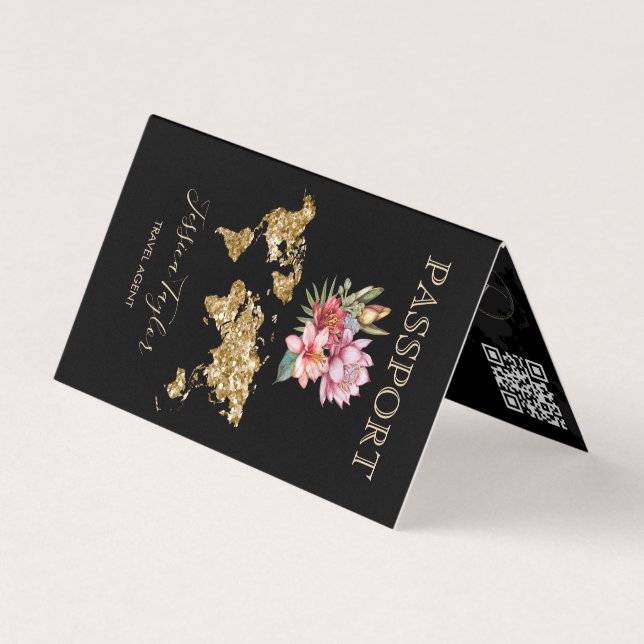 Agent de voyage Carte du monde de passeport Insére (Devant)