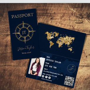 Agent de voyage Carte du monde de passeport Insére