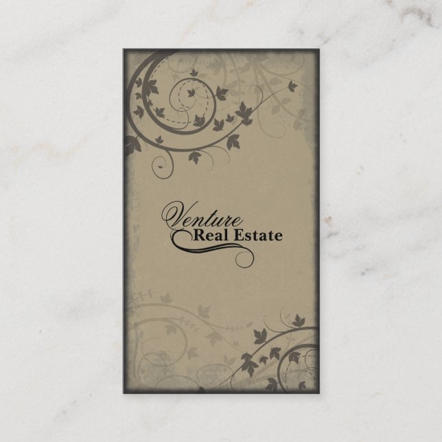 Agent immobilier Carte de visite - Brown beige noi (Devant)