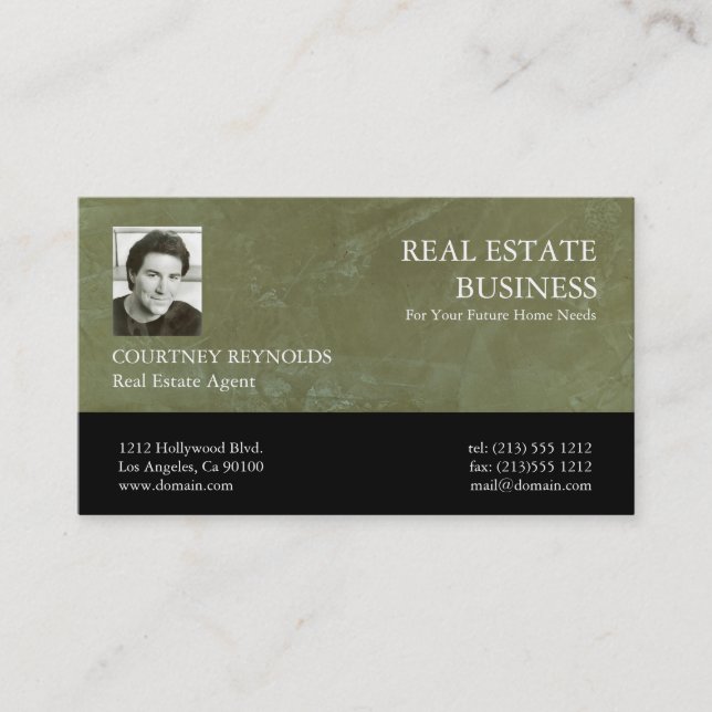 Agent immobilier Cartes de visite Vert toscan (Devant)