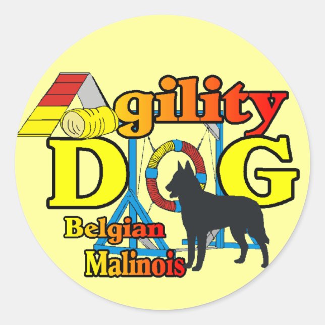 Agility Belge Malinois Cadeaux Stickers (Devant)