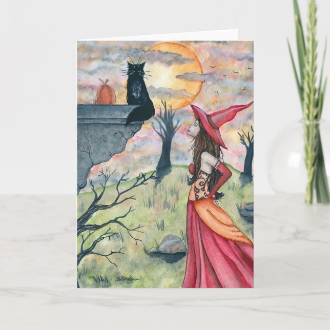 Agitations et la carte de voeux de sorcière (Devant)