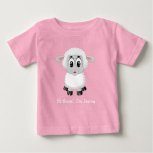Agneau blanc mignon   T-shirt bébé mouton
