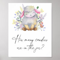 Agneau de bébé - devinez combien de bonbons Poster