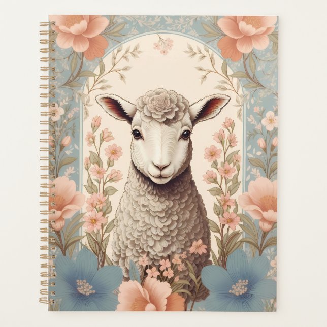 Agneau Mignon Floral Pastel Délicat (Devant)