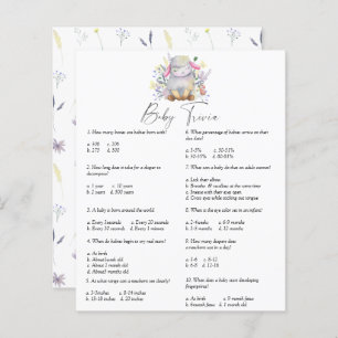 Agneau - Trivia bébé   Jeu Baby shower