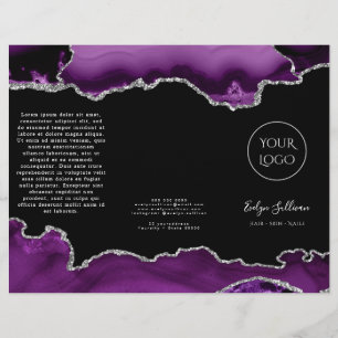 agneau violet et argent sur brochure noire