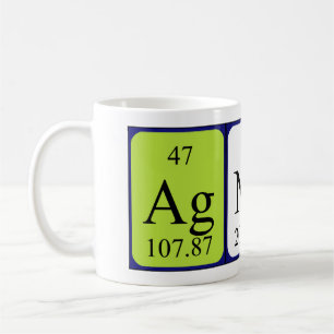 Agnese nom de table périodique mug