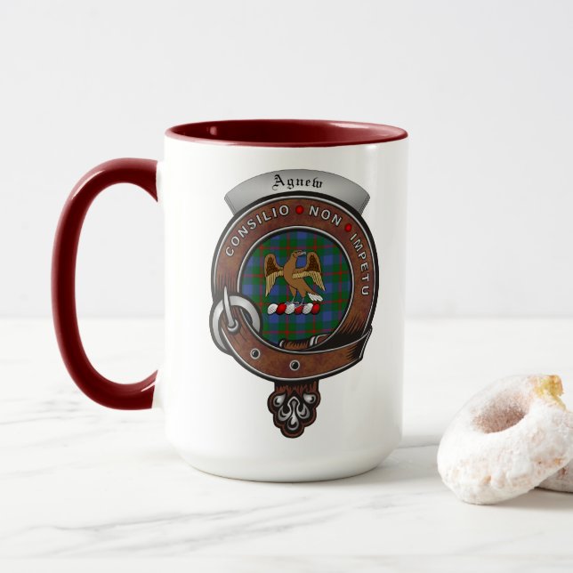 Agnew Clan Badge Combo 15oz Mug (Avec donut)