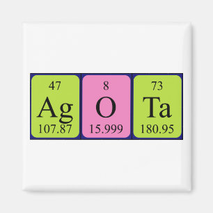 Agota nom de table périodique aimant