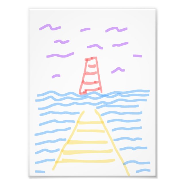 agrandissement de la photo de la jetée et du phare (Devant)
