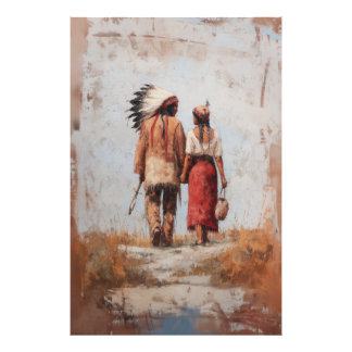 Agrandissement de photo de couple amérindien