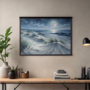Agrandissement de photo de Lune sur mer calme