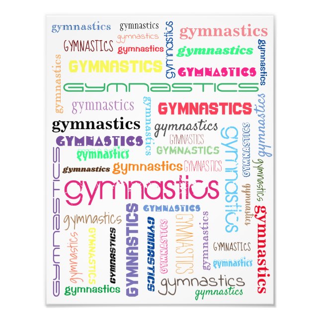 Agrandissement de photo de typographie de gymnasti (Devant)