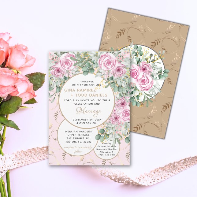 Agréable Faire-part de mariage rose rose (Créateur téléchargé)