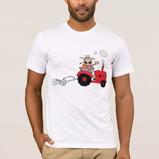 Agriculteur sur un T-shirt d'hommes de tracteur (Devant)