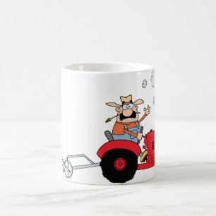 Agriculteur sur une tasse de tracteur