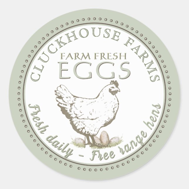 Agritourisme Carton Étiquette Vintage Hen aux oeuf (Devant)