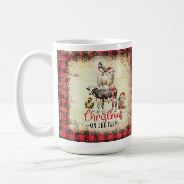 Agritourisme Mug de Noël, Poulets Vaches (Gauche)