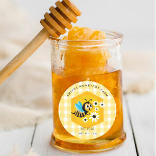 Agritourisme pot de miel étiquette petit business