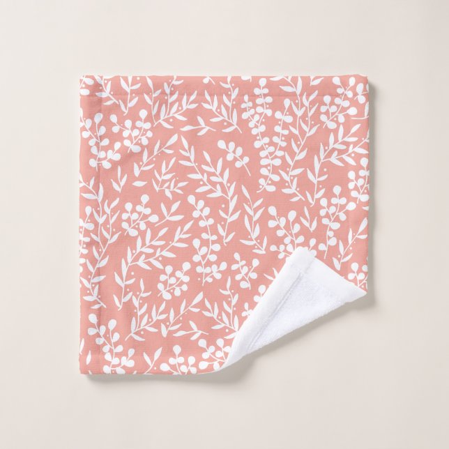 Agritourisme simple motif floral rose (Gant de toilette)