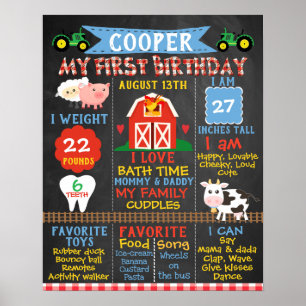 Agritourisme Thème 1er Anniversaire Poster