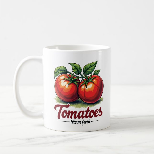 Agritourisme Tomates fraîches Céramique Café Mug (Gauche)