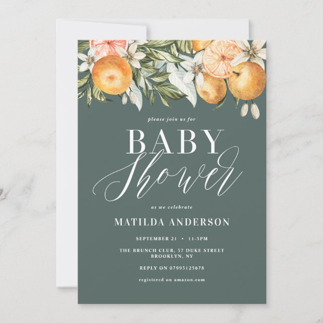 Agrumes, oranger + baby shower en fleur (Devant)