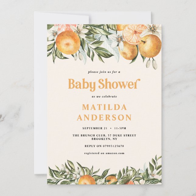 Agrumes, oranger + baby shower en fleur (Devant)