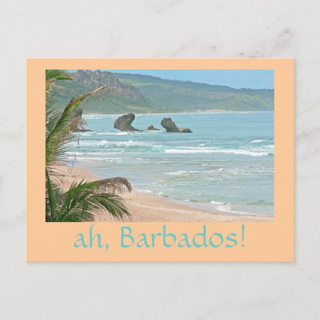 "ah, Barbade !" carte postale (photo de seascape) (Devant)