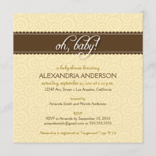 Ah, bébé ! Invitation tourbillonnante de baby