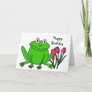 AH- Carte d'anniversaire de la grenouille amusante