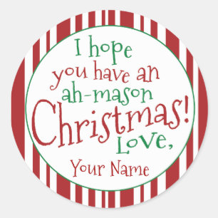 Ah Mason Jar Noël Cadeau grand Étiquette bouche