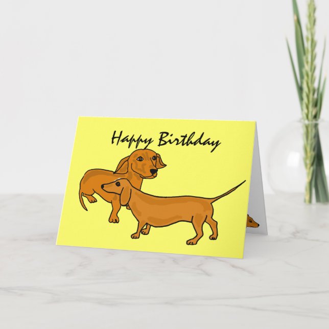 AHL - Joyeuses cartes d'anniversaire Dachshund (Devant)