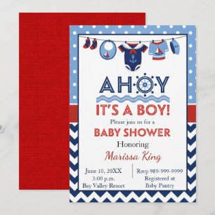Ahoy C'est un Baby shower garçon Invitation