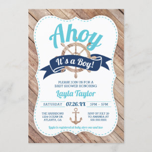 Ahoy C'est un Baby shower garçon Invitation