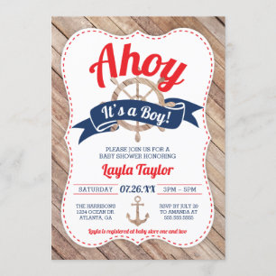 Ahoy C'est un Baby shower garçon Invitation