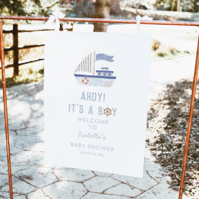 Ahoy C'est un garçon Baby shower Affiche de bienve (Créateur téléchargé)