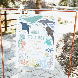 Ahoy C'est un garçon Baby shower Affiche de bienve