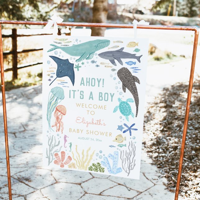Ahoy C'est un garçon Baby shower Affiche de bienve (Créateur téléchargé)