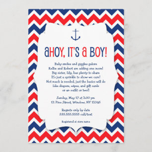 Ahoy c'est un garçon bébé sprinkle invitation / na
