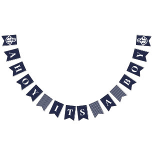 Ahoy C'Est Un Garçon Drapeaux De Bunting Nautique