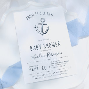 Ahoy! C'est un garçon ! Invitation à une baby show