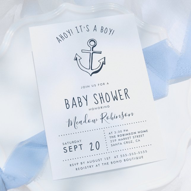 Ahoy! C'est un garçon ! Invitation à une baby show (Créateur téléchargé)