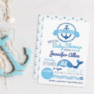 Ahoy C'est un garçon ! Invitation baby shower